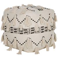 POUF Thondi 50/50/50 cm - Beige, Naturmaterialien/Textil (50/50/50cm) - Beliani