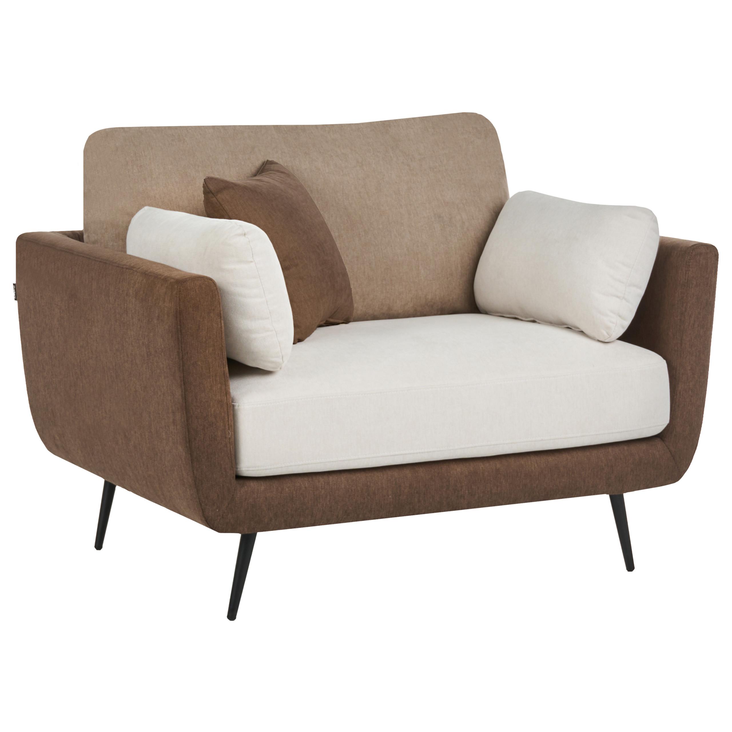 SESSEL Stoff Braun Bolga - Hellbraun, Textil (119/89/83cm) - Beliani