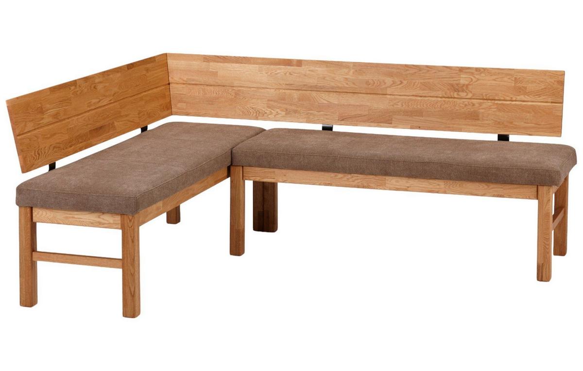 ECKBANKGRUPPE Danila Massivholz Wildeiche Polster Braun - Wildeiche/Braun, Holz (194/1/155cm) - 58aufmkessel