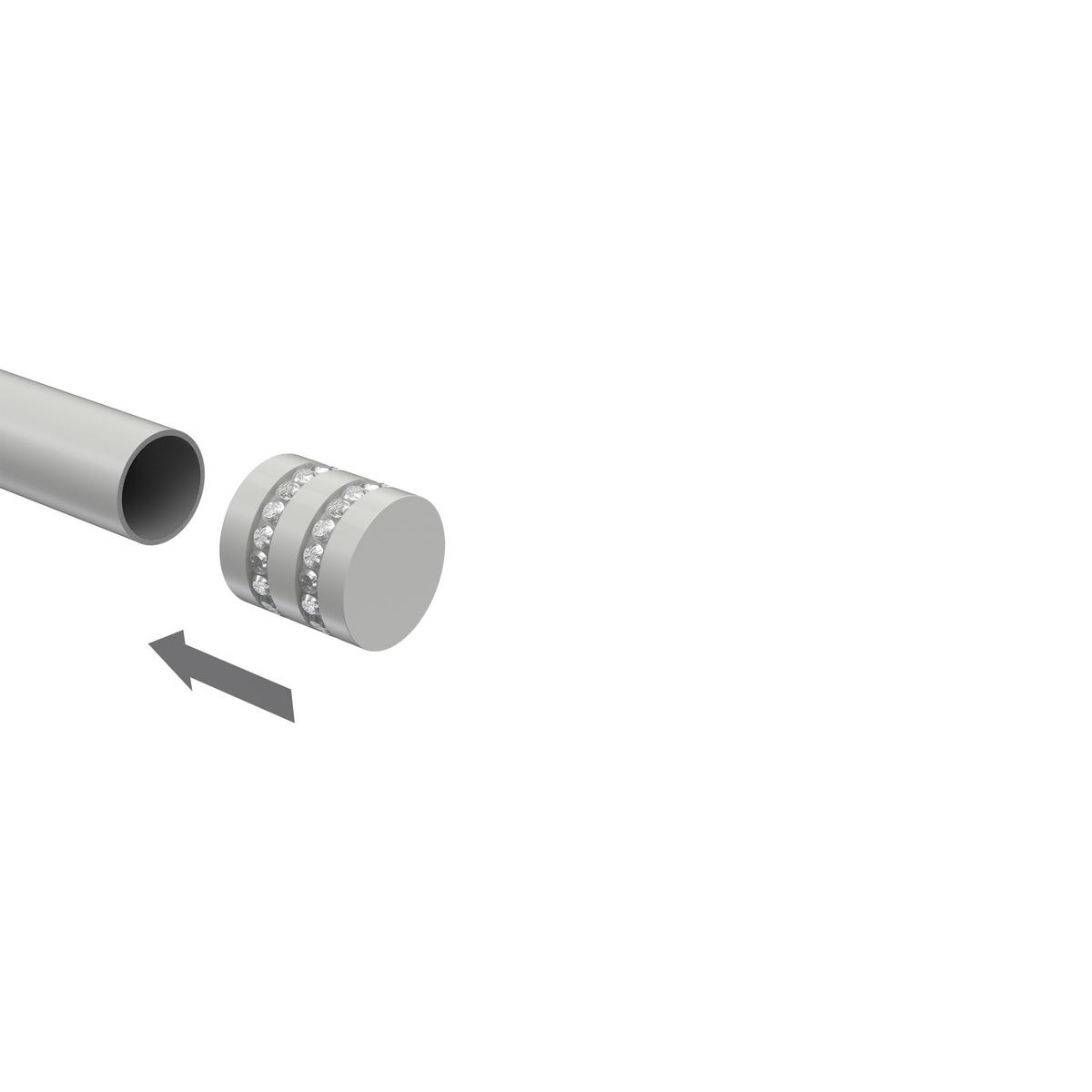 ENDSTÜCKE FÜR GARDINENSTANGEN 20 mm Ø, Estana Weiß, Packung 2 Stück - Weiß, Metall (2.6/2.8/2.8cm) - INTERDECO
