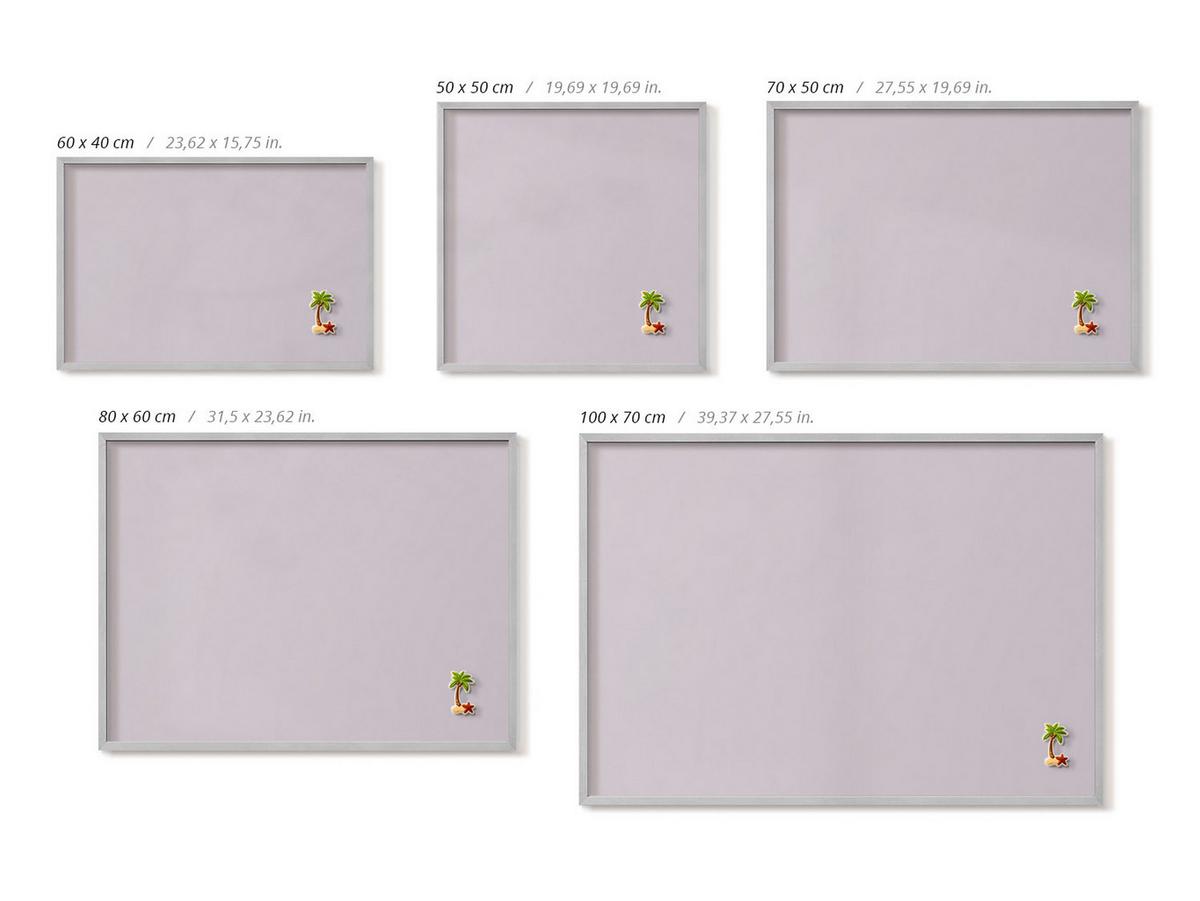 MAGNETTAFEL 80x60 cm Silberner Rahmen Flieder - Pflaume, Metall (80/60/0.4cm) - TULUP