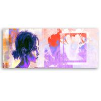 WANDBILD gesicht einer frau abstrakt - Pink, Textil (90/30cm) - Feeby