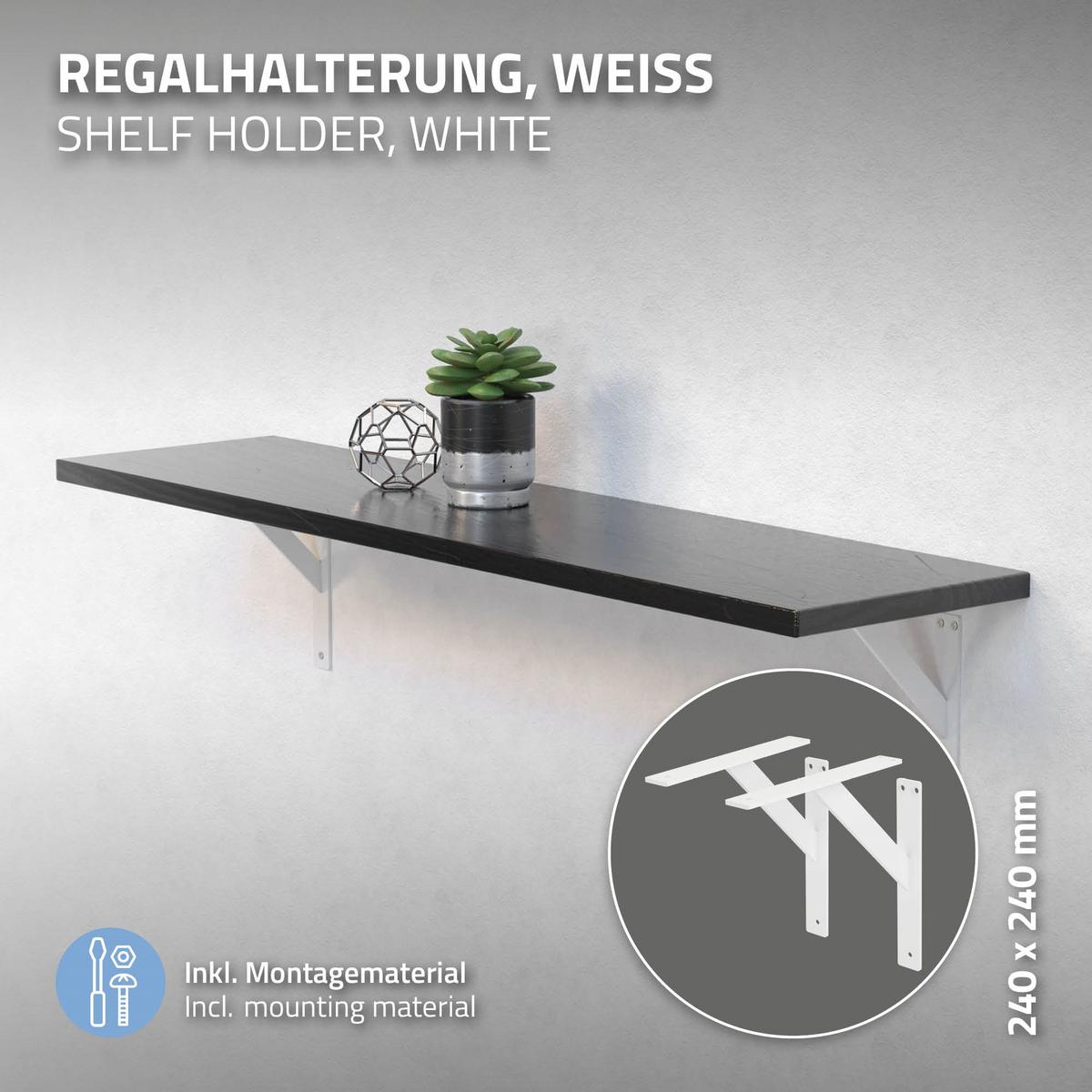 REGALHALTERUNGEN - Weiß, Metall (24/24/3cm) - ML-DESIGN