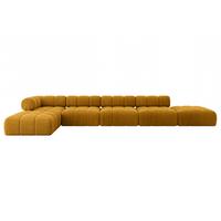 ECKSOFA modulares Sofa Kerru-L3 - 475x190x70 cm Senfgelb Cord - Currygelb, Holzwerkstoff/Textil (475/190cm) - ALTDECOR
