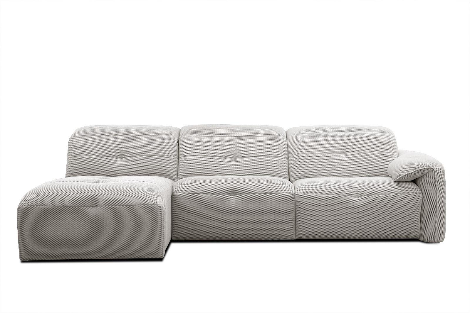 ECKSOFA TRENTO 4-Sitzer, ecru - Ecru/Schwarz, Holzwerkstoff/Kunststoff (165/262cm) - Wozimo