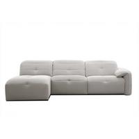 ECKSOFA TRENTO 4-Sitzer, ecru - Ecru/Schwarz, Holzwerkstoff/Kunststoff (165/262cm) - Wozimo