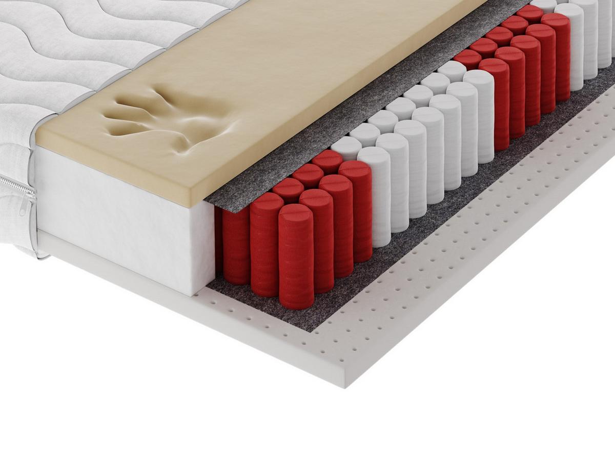 TASCHENFEDERKERNMATRATZE CALVADO MULTI Multipocket 100x200, H3, Höhe ca.: 20 cm - Weiß, Textil (100/200cm) - MASSENO