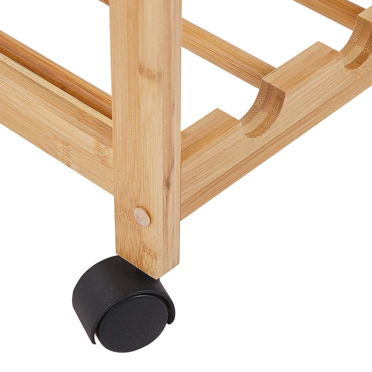 SERVIERWAGEN Bambus Hellbraun Morino - Braun, Holz (67/80/37cm) - Beliani