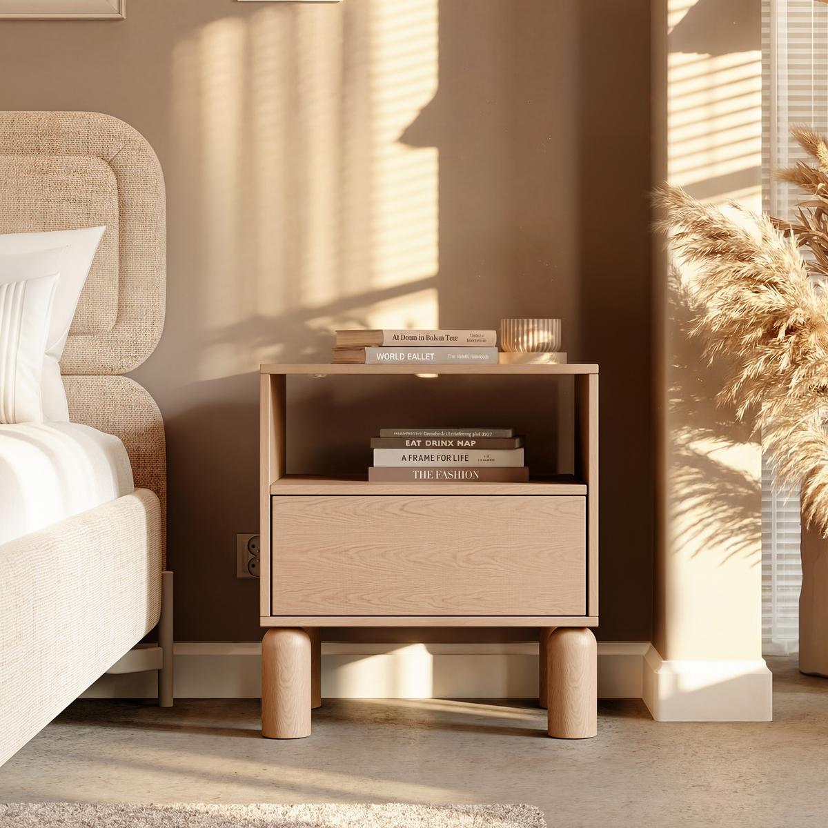 NACHTTISCH SENA - Naturfarben, Holzwerkstoff (54.4/60.2/40.6cm) - Idohome