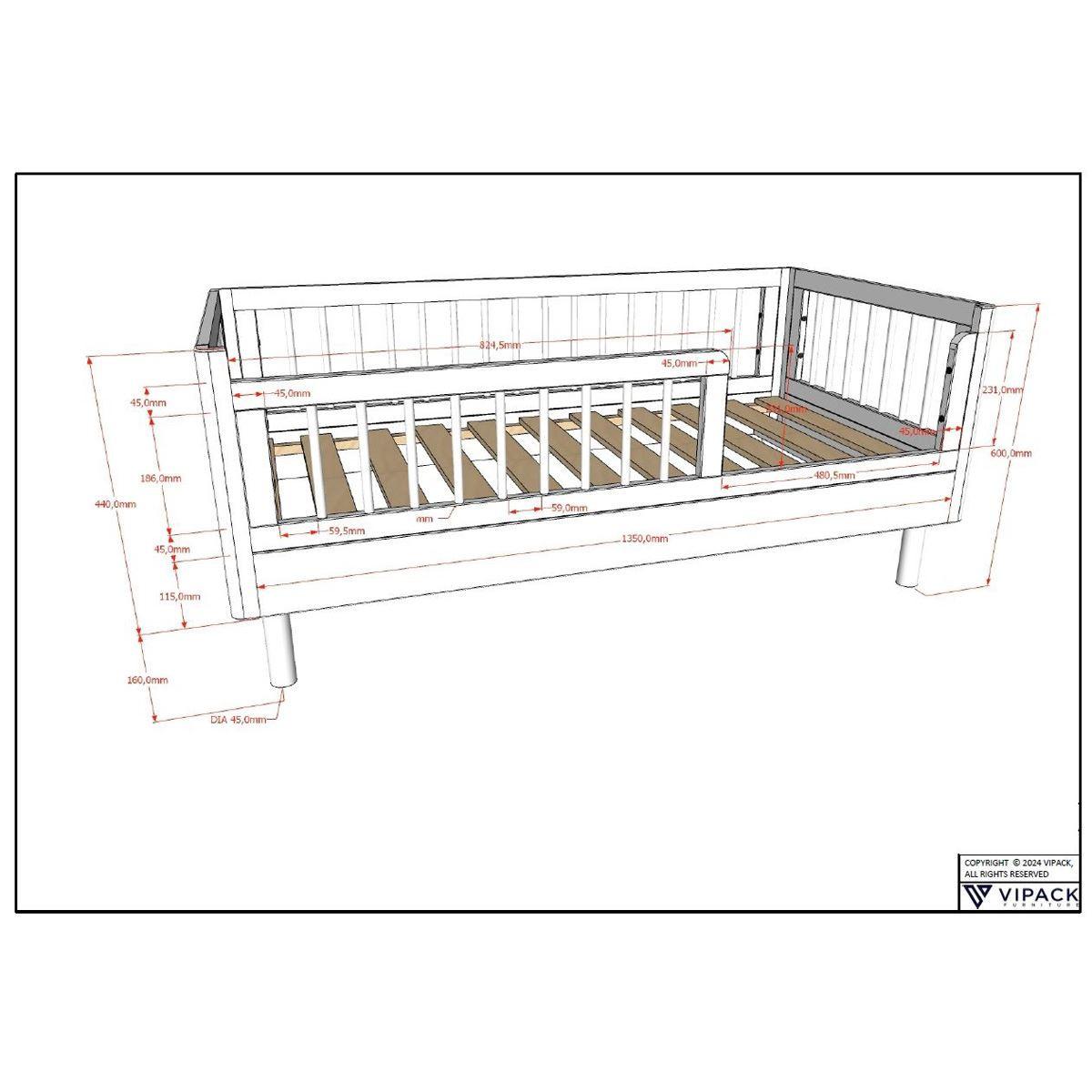 JUNIORBETT SET 70x140 Keeley Buche Weiß Holz Schrank Komfort Stabil - Weiß, Holz (55/190/100cm) - 58aufmkessel