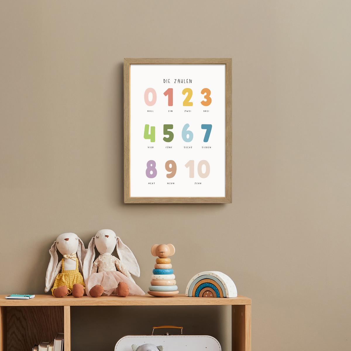 NACHTTISCHLAMPE MIT AKKU Pädagogisch - Zählen lernen - Weiß - Farben - 1-10 30x40 cm - Weiß, Holzwerkstoff (8/30/40cm) - OnlyWow