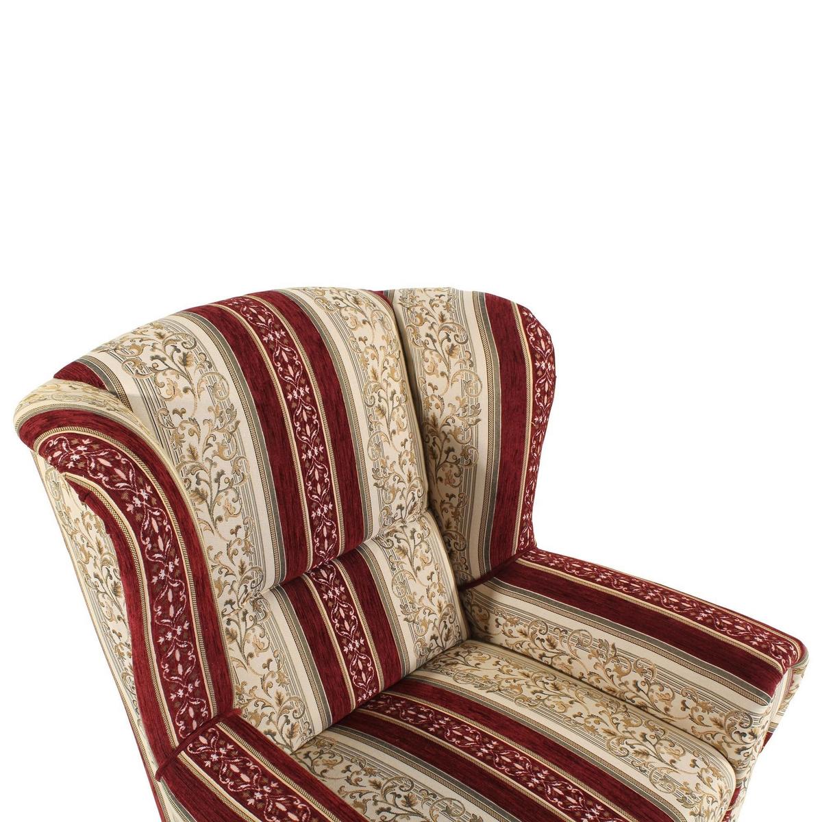 OHRENBACKENSESSEL Kasha Bezug Chenille Buche nussbaum dunkel / rot - Wengefarben/Rot, Kunststoff (93/103/87cm) - 58aufmkessel
