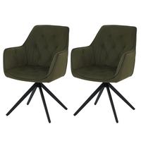 ESSZIMMERSTUHL Grün 2er-Set - Grün, Textil (55/87/60cm) - MCW