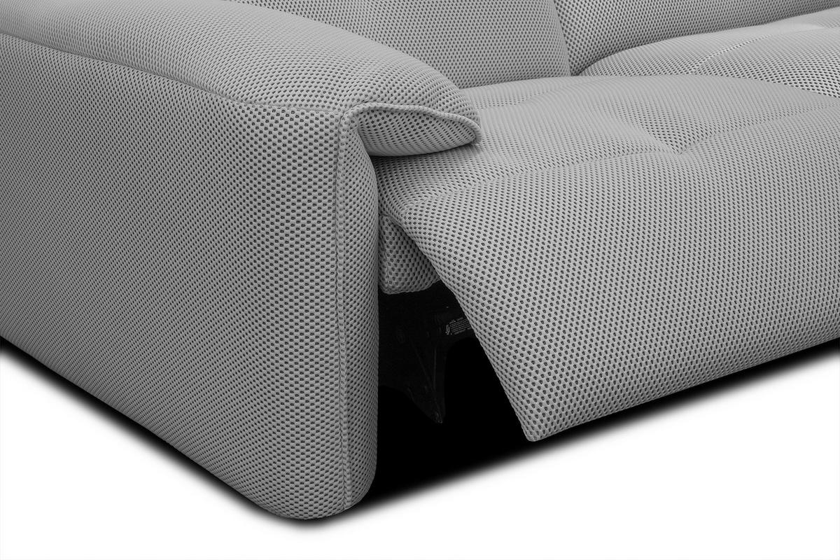 ECKSOFA TRENTO 4-Sitzer mit 1 Relaxfunktion, grau - Schwarz/Grau, Holzwerkstoff/Kunststoff (262/165cm) - Wozimo