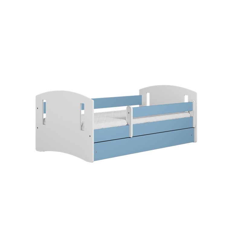 KINDERBETT CLASSIC II mit Schublade und Matratze Blau 90/65/184 - Blau, Holzwerkstoff (80/180cm) - RAUMHIRSCH FURNITURE