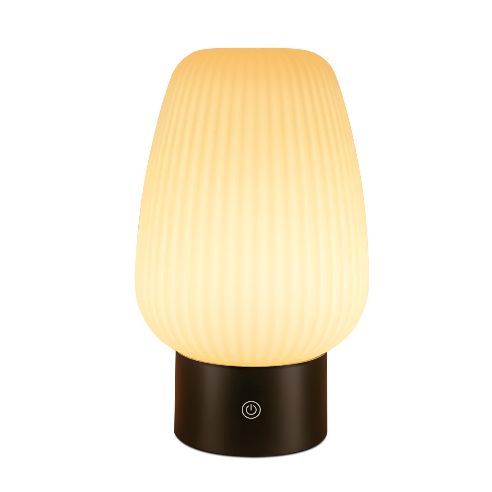 LED TISCHLAMPE Lampira 21/13/8.7 cm - Weiß, Glas (21/13/8.7cm) - ZMH