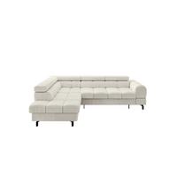 ECKSOFA mit Schlaffunktion Ottomane Links LUMA-L 272x203x70 Creme Cord - Schwarz/Mokka, Holzwerkstoff/Kunststoff (272/203cm) - ALTDECOR