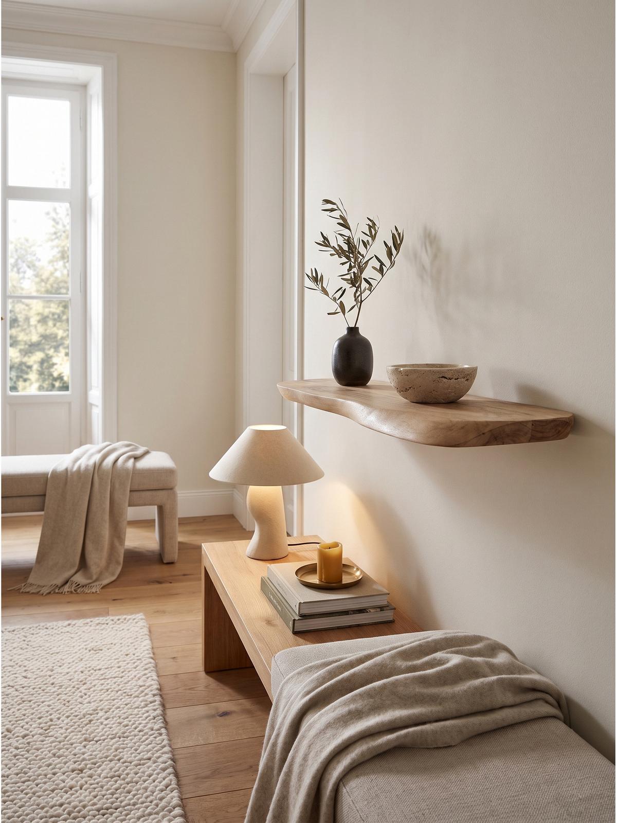 WANDREGAL ARANDA, Akazie Massivholz, handgefertigt, 60 x 20 x 3 cm - Akaziefarben, Holz (60/3/20cm) - KADIMA DESIGN