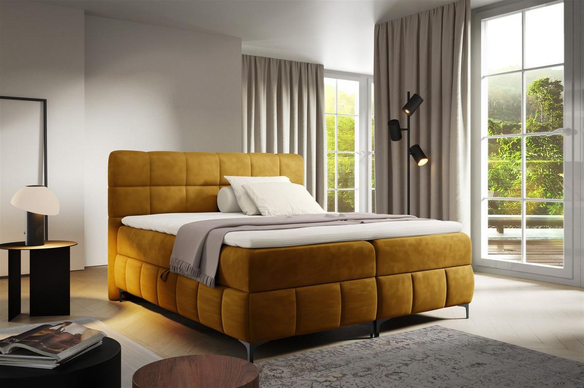 BOXBETT Sophie In Salvador - Honig, Holzwerkstoff/Textil (100/200cm) - Fun Möbel