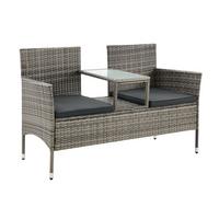 GARTENBANK Monaco grau-meliert - Grau, Kunststoff/Metall (133/84/63cm) - Juskys