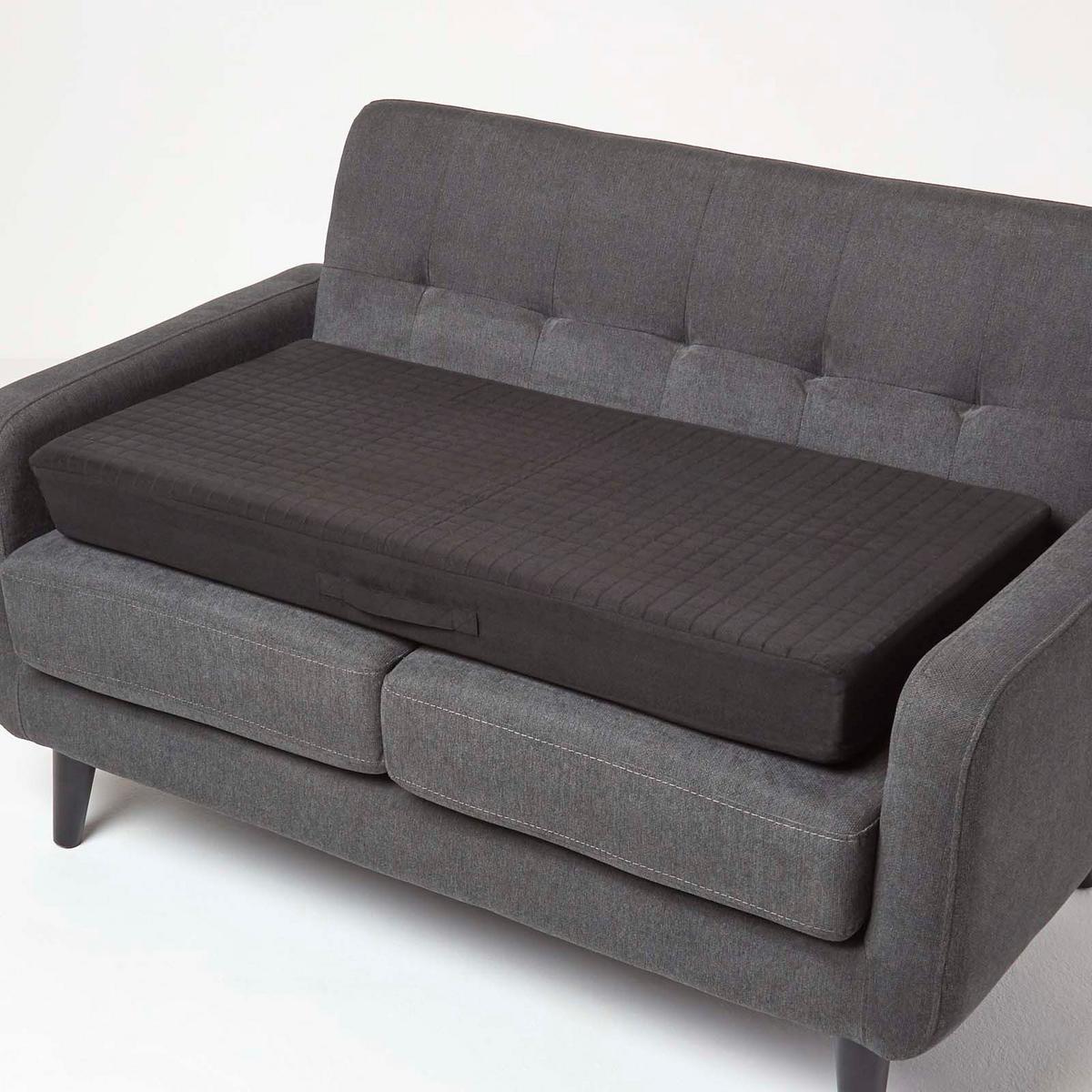 SITZKISSEN-BEZUG für Sofa-Auflage 100/50/10 cm, Velours - Schwarz, Textil (100/50/10cm) - Homescapes