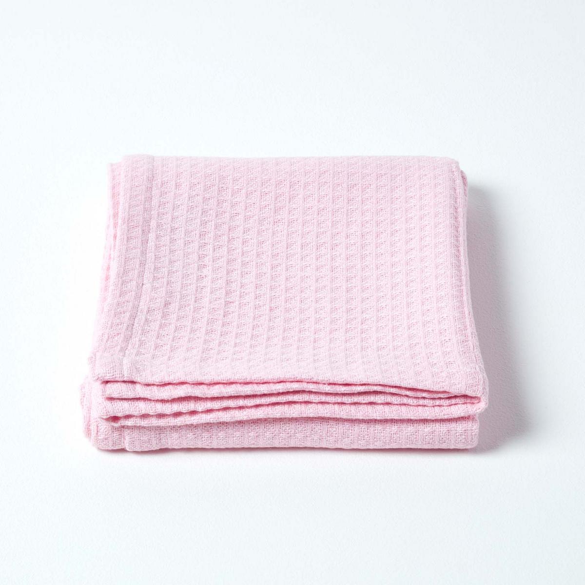 BABYDECKE Waffelpiqué 125/150 cm, Bio-Baumwolle - Rosa, Textil (125/150cm) - Homescapes