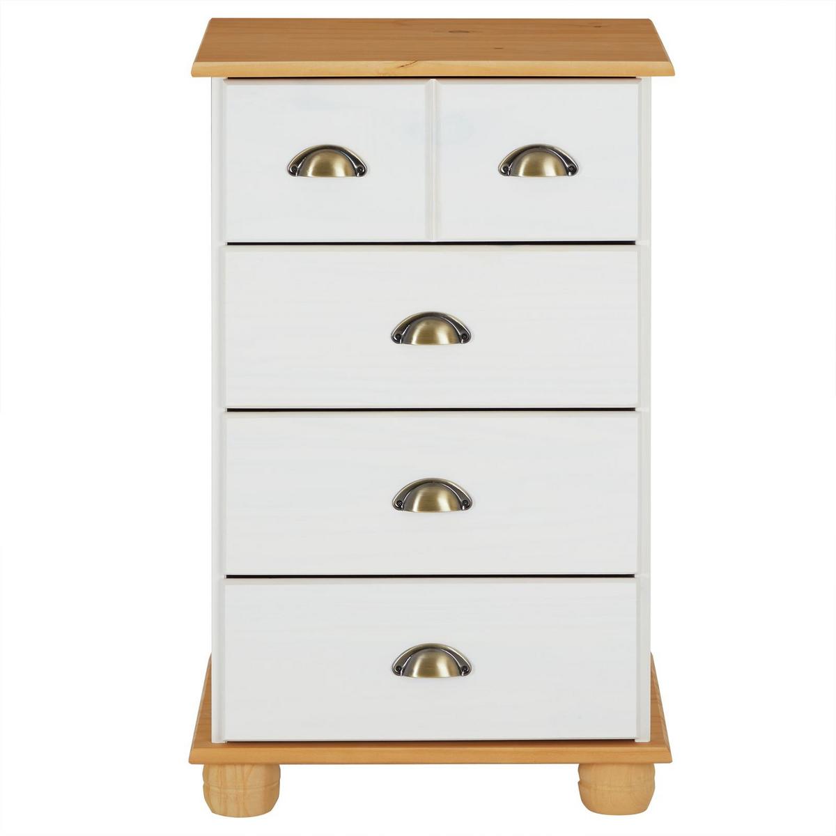 APOTHEKERKOMMODE COLMAR weiß/braun - Weiß/Braun, Holz (49/80/39cm) - IDIMEX