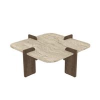COUCHTISCH mit asymmetrischen Beinen 90/90/35 cm - Eichefarben, Holzwerkstoff (8/90/35cm) - Calicosy