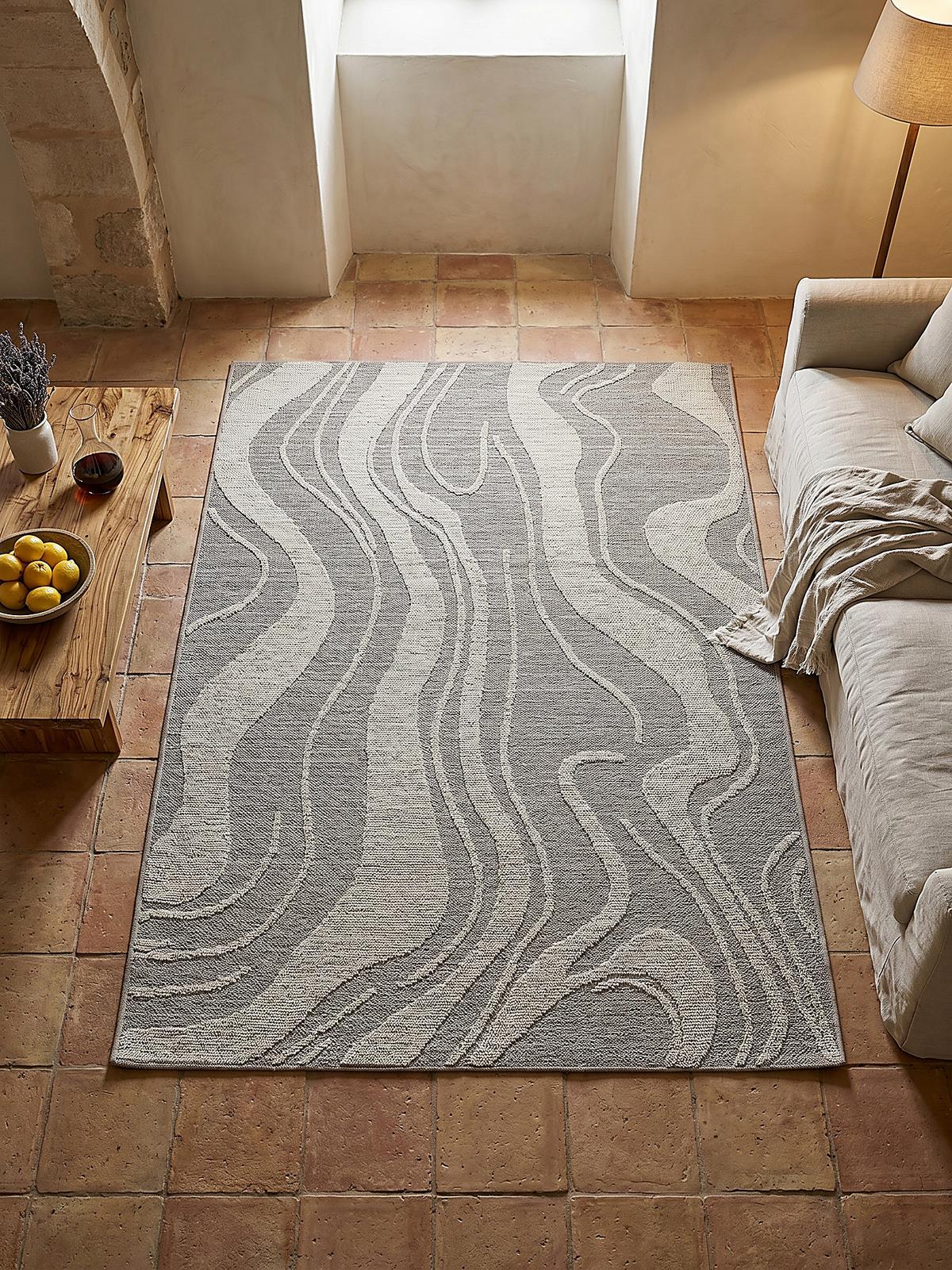 TEPPICH Waschbar LEAM, abstrakt, Grau, 200 x 310 cm - Grau, Textil (310/200cm) - KADIMA DESIGN