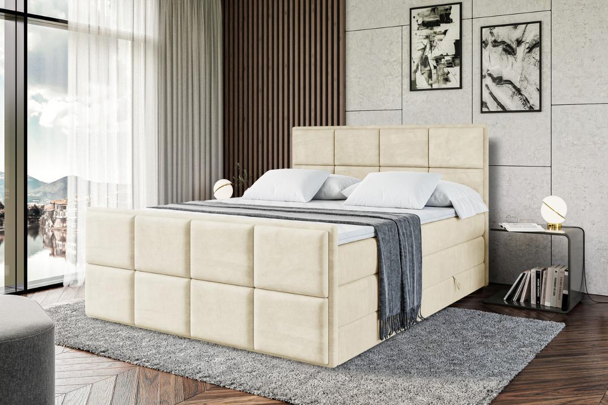 BOXSPRINGBETT NOVA-Z KING - 120 x 200 - H3/H4 - Beige - Beige, Holzwerkstoff (120/200cm) - ALTDECOR