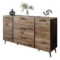 SIDEBOARD mit Schubladen ONYX LOFT auf Beinen - Eichefarben/Schwarz, Holzwerkstoff (158/88/41.3cm) - Lookway