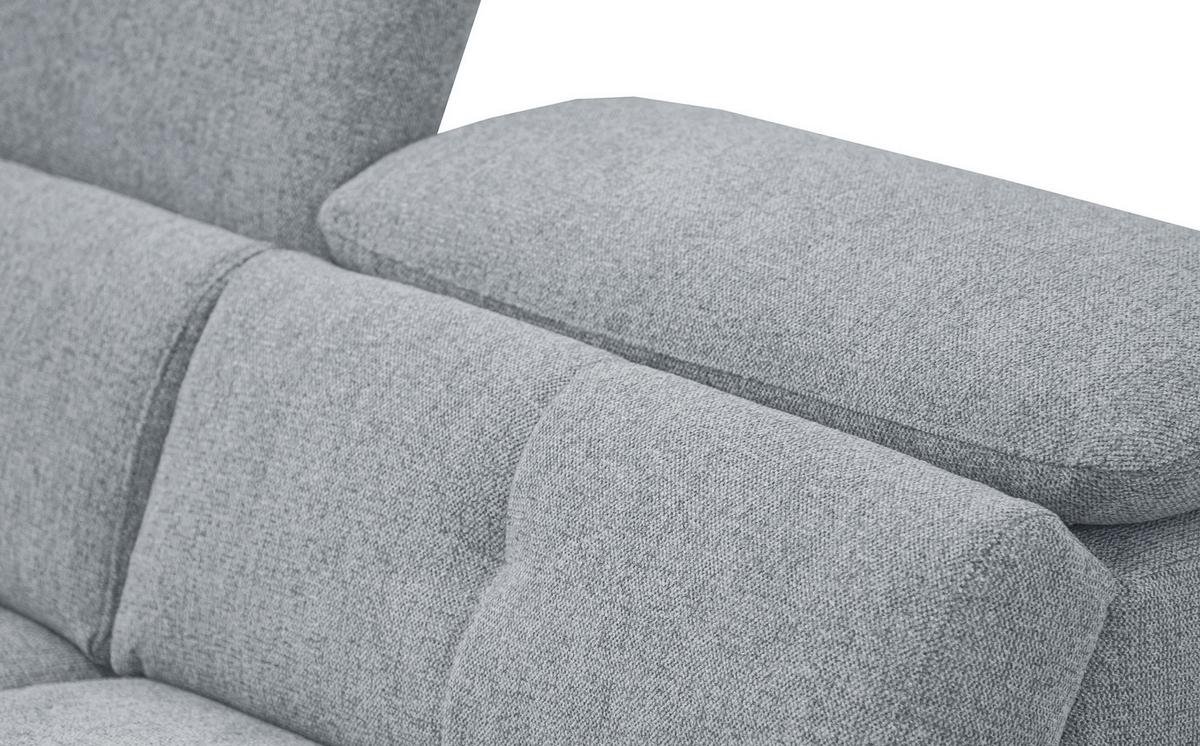 SOFA AVENA 3-Sitzer mit 1 Relaxfunktion, silberfarben - Silberfarben, Holzwerkstoff/Textil (204/80/108cm) - Wozimo