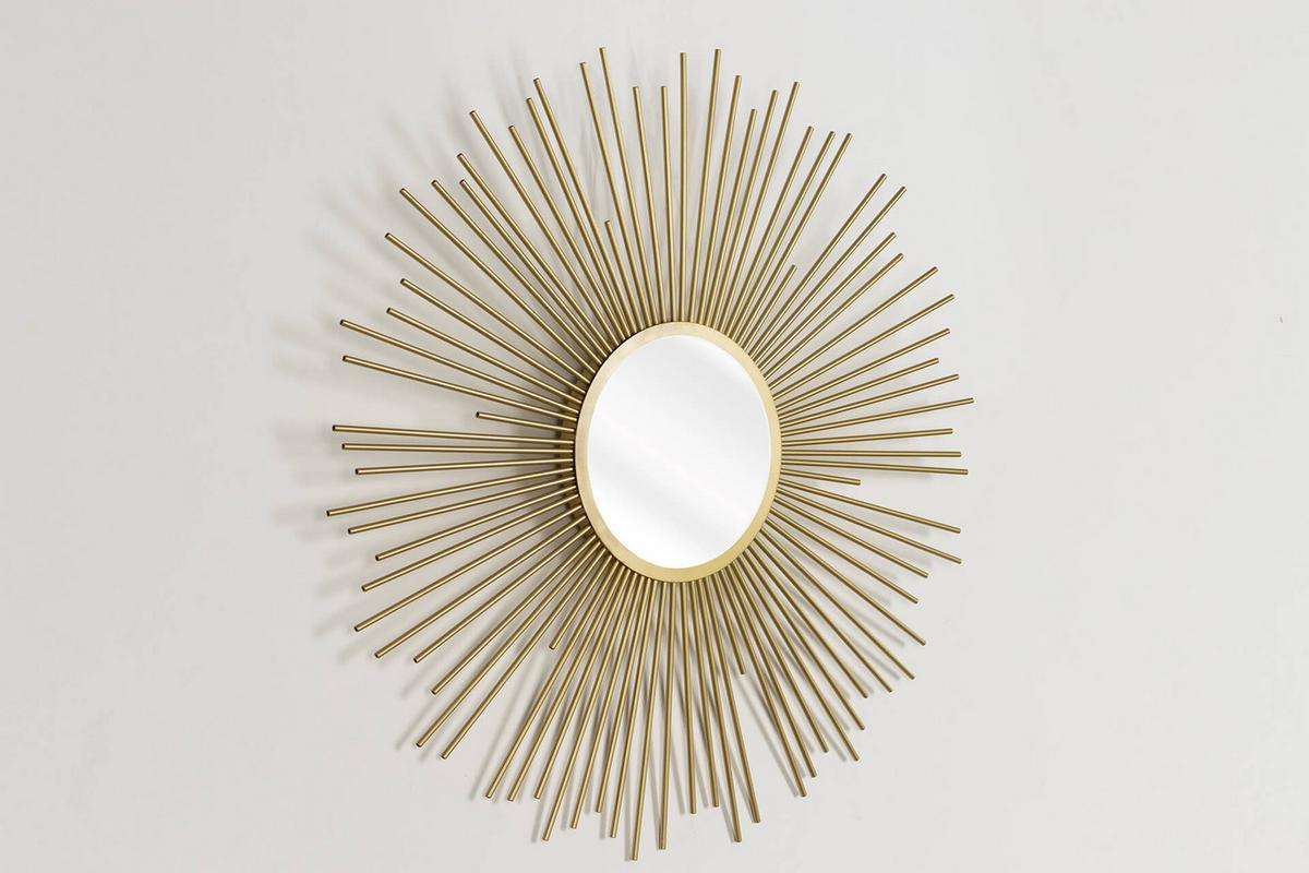 WANDSPIEGEL Gold 80/80 cm - Goldfarben, Metall (7.5/80/3cm) - KUNSTLOFT