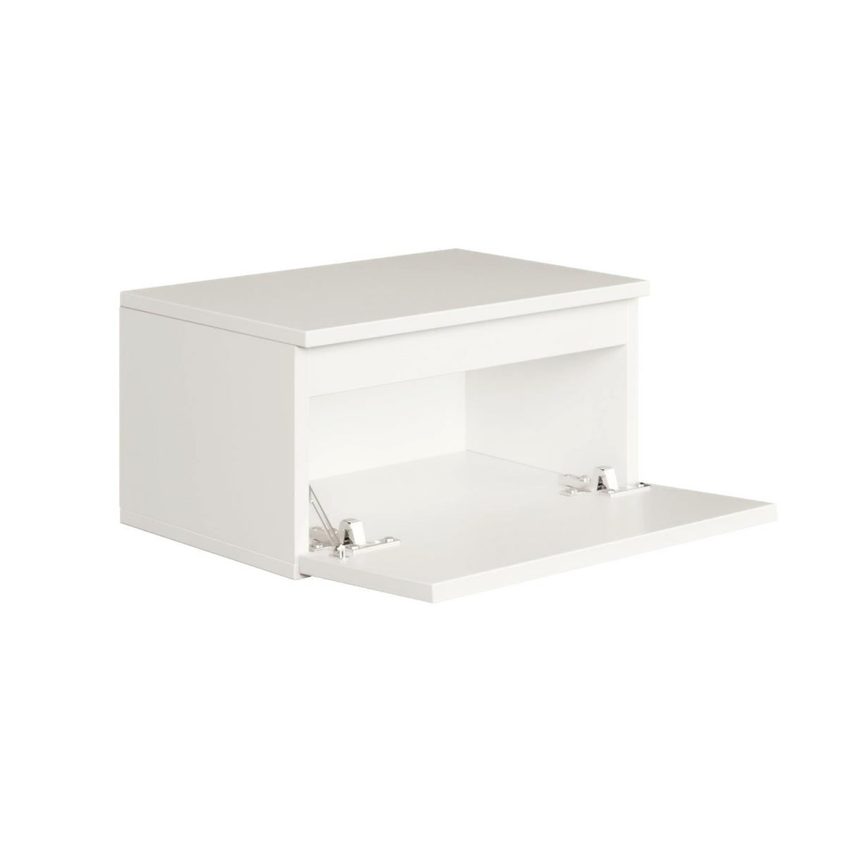WANDNACHTTISCH Bemmi Weiß 49 cm - Weiß, Holzwerkstoff (48.4/25.4/31.8cm) - Selsey