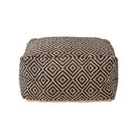 SITZPOUF Aztec Style mit Ethno-Muster, 60/60/30 cm - Schwarz, Textil (60/30/60cm) - Homescapes