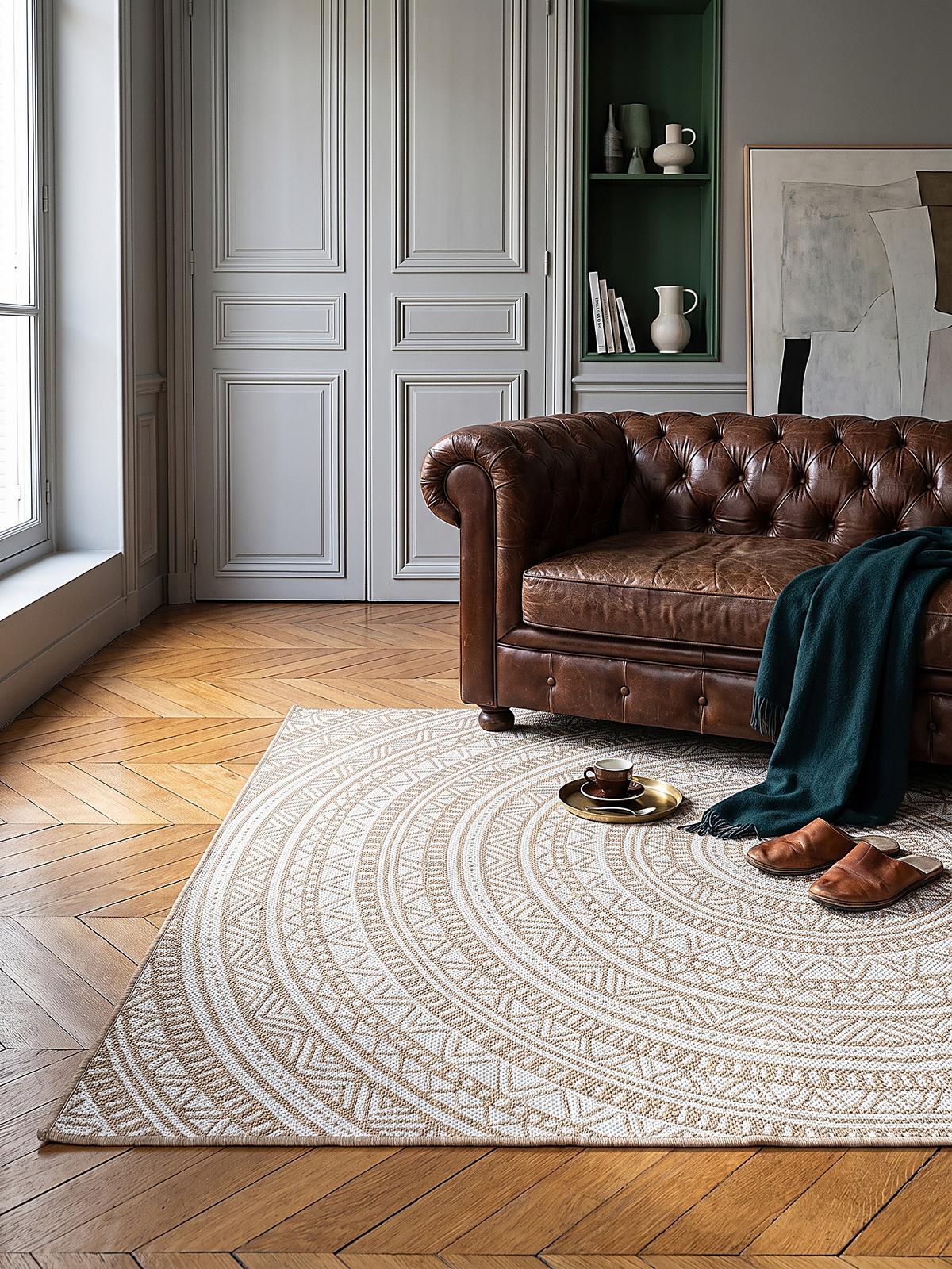 FLACHWEBTEPPICH Orientalisch BORNO Polypropylen Natur 160 x 220 cm - Beige, Textil (160/220cm) - KADIMA DESIGN