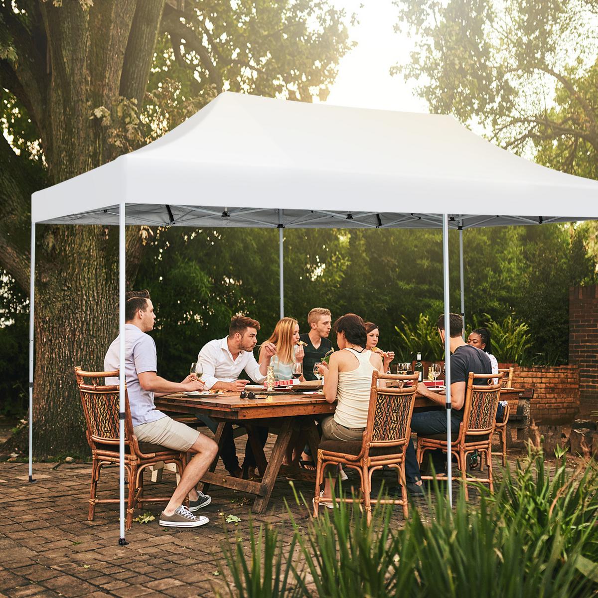 FALTPAVILLON 3x6m Weiß - Weiß, Kunststoff (600/330/300cm) - COSTWAY