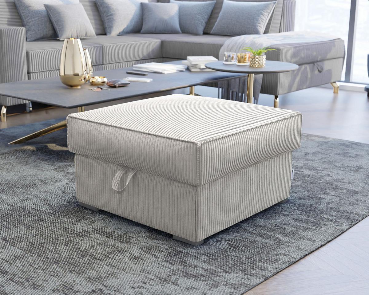 POUF FERA Creme 65x65 cm - Creme, Textil (65/38/65cm) - MASSENO