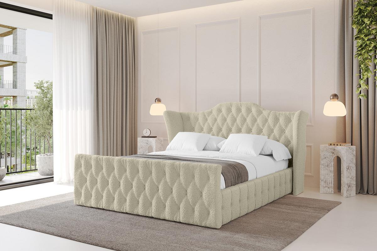 POLSTERBETT mit Bettkasten, Fußteil und Lattenrost, Boxbett mit Matratze H3/H4 - MODY-Z 120x200 Beige - Taupe, Holzwerkstoff/Textil (120/200cm) - ALTDECOR