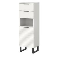 BADKOMMODE weiß 35 cm, Badschrank mit Soft-Close - Schwarz/Weiß, Holzwerkstoff/Metall (35/110/34cm) - Inn.Furn