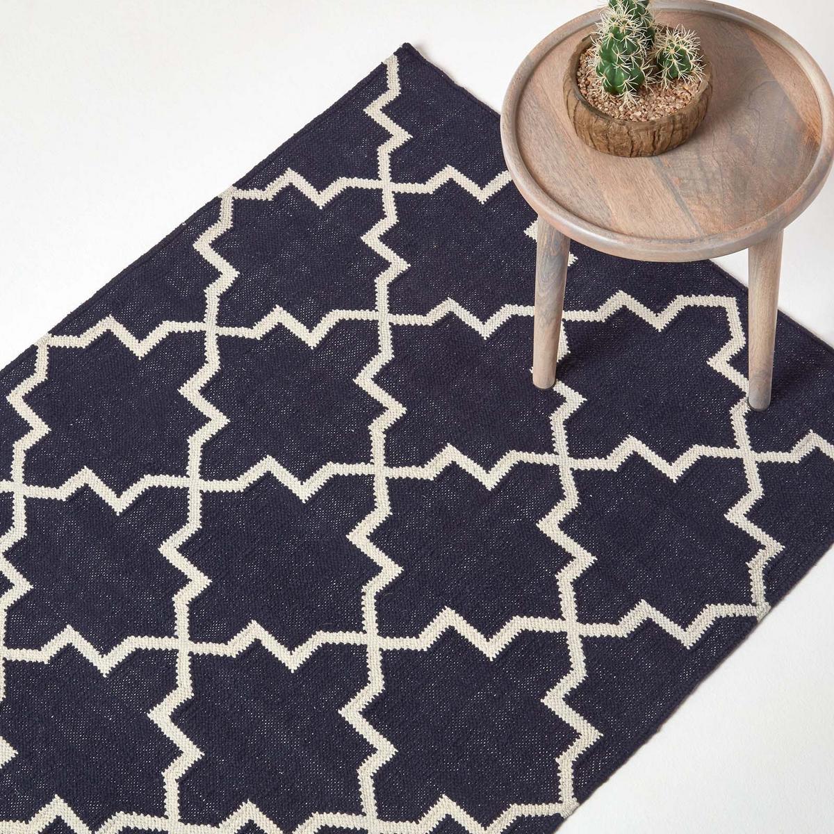KELIM-TEPPICH Edmonton handgewebt 90/150 cm - Dunkelblau, Textil (90/150cm) - Homescapes