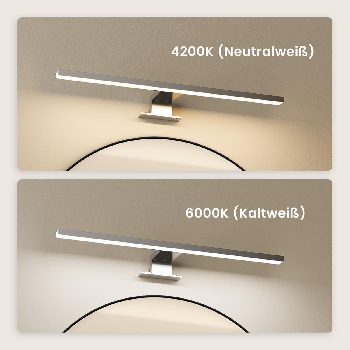 SPIEGELLEUCHTE LED Weiß 6000K 40/10,5 cm - Weiß, Kunststoff (4/40/10.5cm) - EMKE