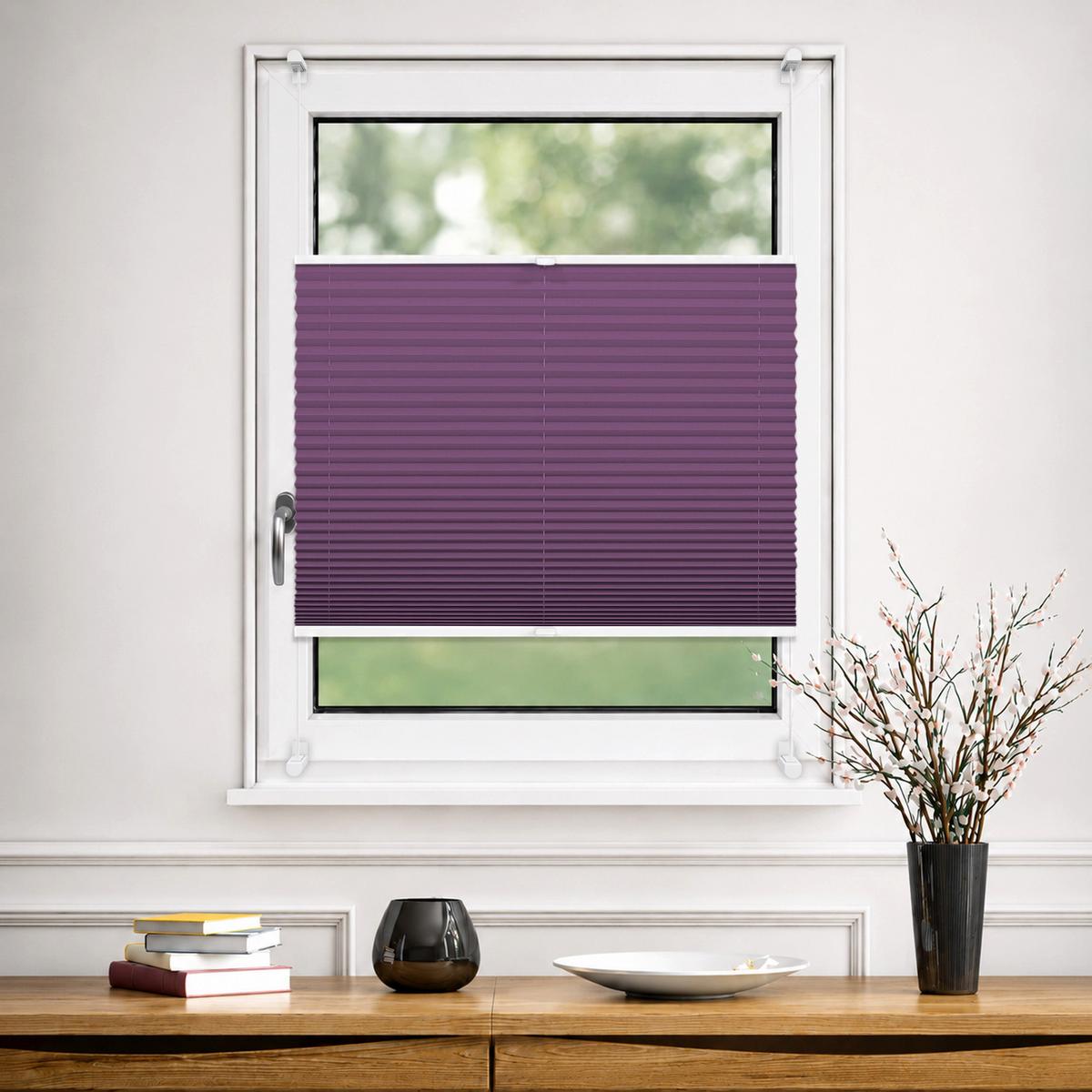 PLISSEE Thermo Basic 75 x 210cm Klemmfix ohne Bohren - Lila, Textil (75/210/210cm) - Deco-Raum