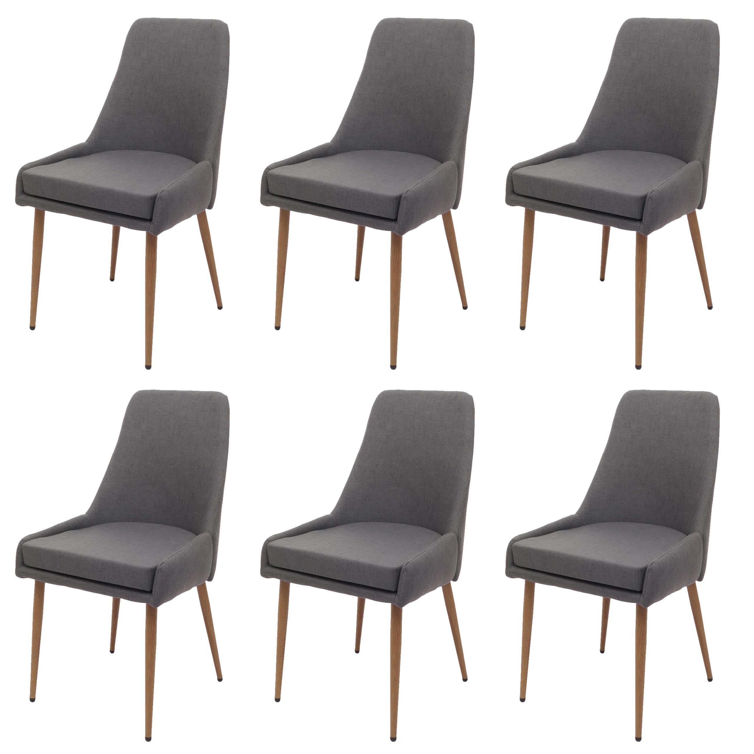 ESSZIMMERSTUHL Grau 6er-Set - Dunkelgrau/Grau, Textil (50/92/60cm) - MCW