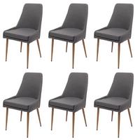 ESSZIMMERSTUHL Grau 6er-Set - Dunkelgrau/Grau, Textil (50/92/60cm) - MCW