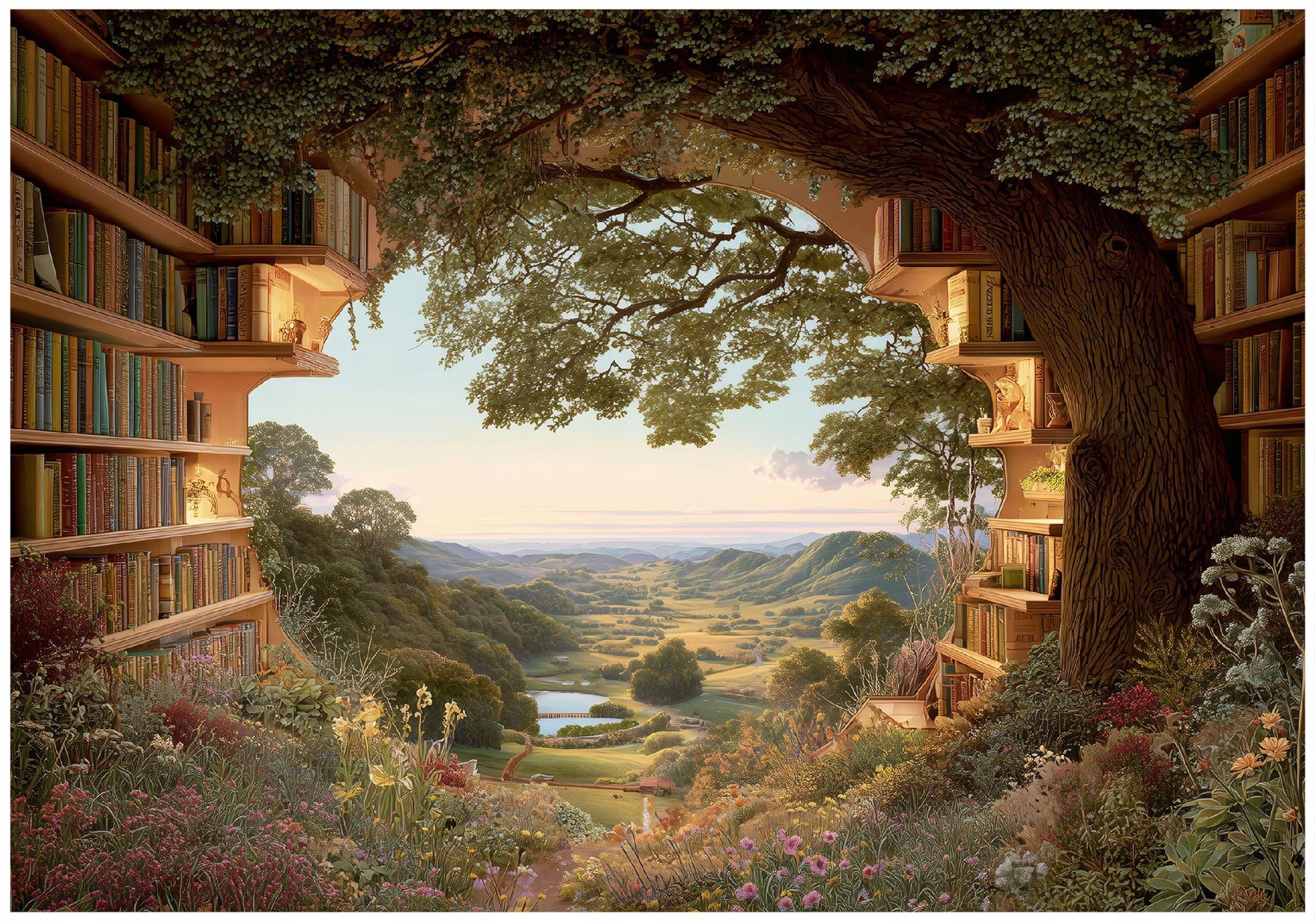 FOTOTAPETE 3D Landschaft Braun 350x250 cm - Multicolor, Papier (350/250cm) - Wallarena