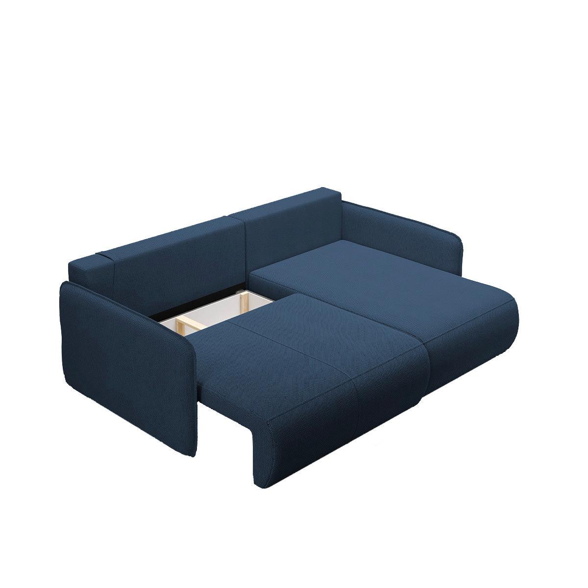 ECKSOFA Claudio 3 Sitzplätze Dunkelblau - Blau, Holz (207/148cm) - Petits-meubles