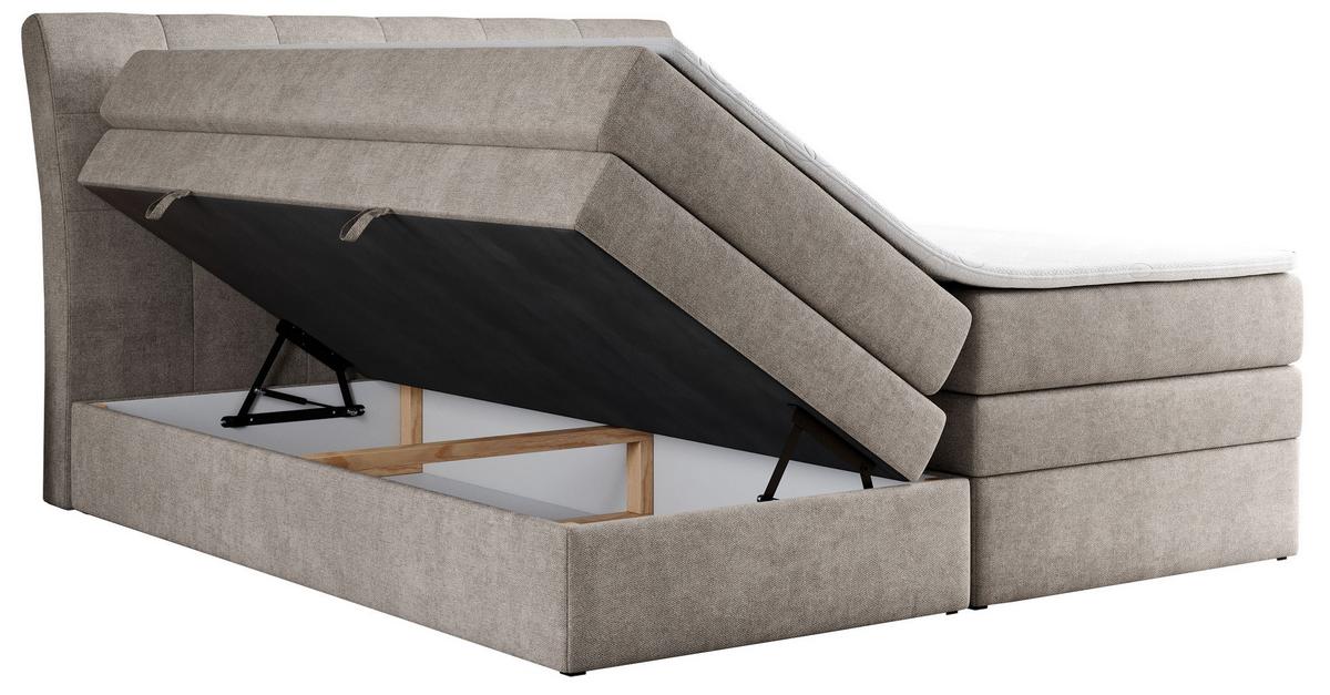 BOXSPRINGBETT GOLD-10 KING 120/200 Beige Struktur - H3 - Beige, Holz/Textil (120/200cm) - MKS