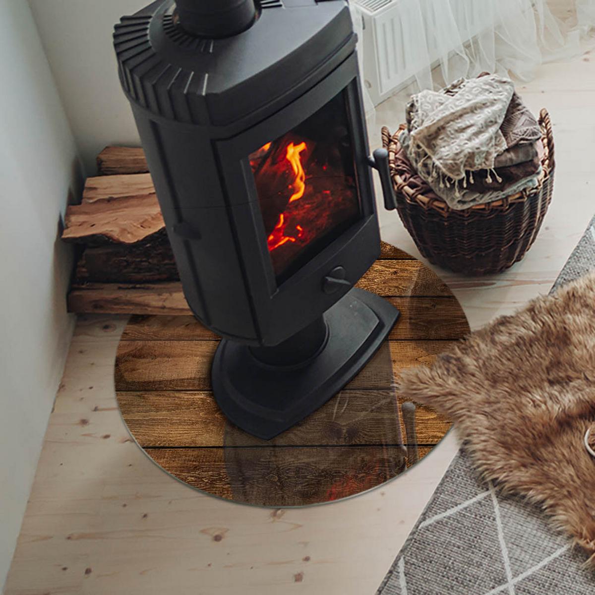 GLASPLATTE für Kamin Ø 60 cm - Braun, Glas (60/60/0.4cm) - TULUP