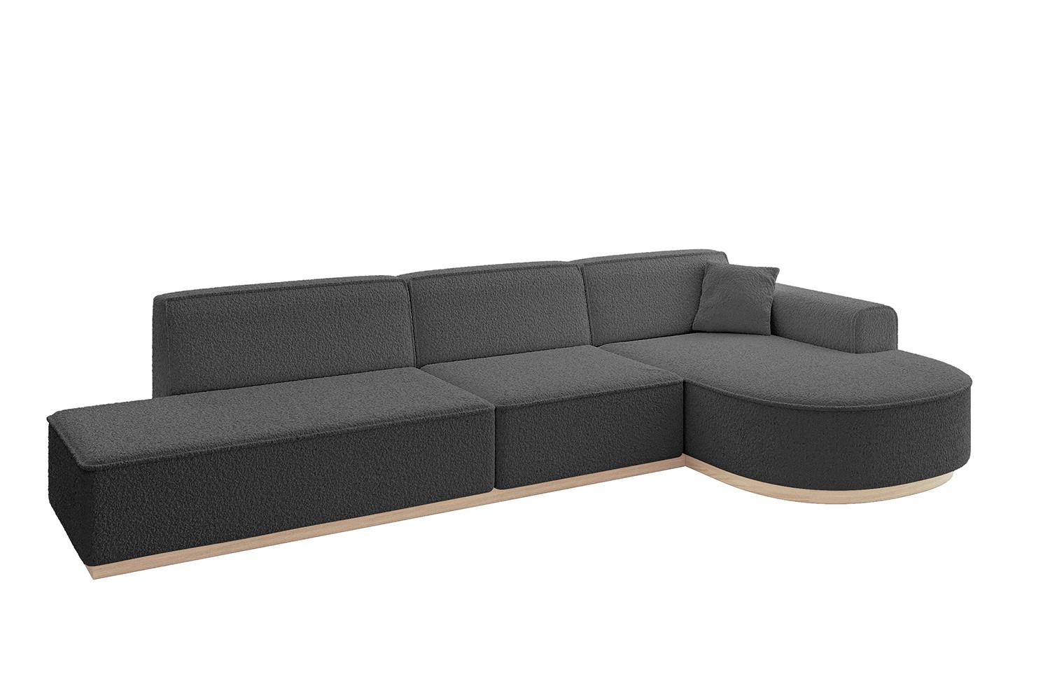 ECKSOFA Ottomane Rechts ARRIO-L2 - 328x171x83 cm Grau - Grau, Holzwerkstoff/Textil (328/171cm) - ALTDECOR